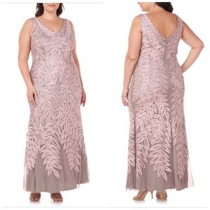 NWT JS Collection Embroidered Leaf A-Line Gown